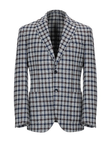 LUIGI BIANCHI Mantova Blazer Grey 80% Wool, 20% Silk
