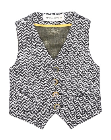 MANUEL RITZ Waistcoat Black 50% Cotton, 50% Polyester