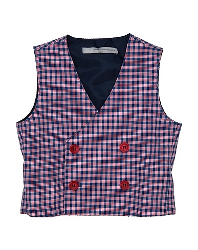 DANIELE ALESSANDRINI Suit vest Red 100% Cotton