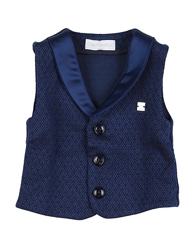 CARLO PIGNATELLI Waistcoat Midnight blue 76% Viscose, 19% Polyamide, 5% Elastane