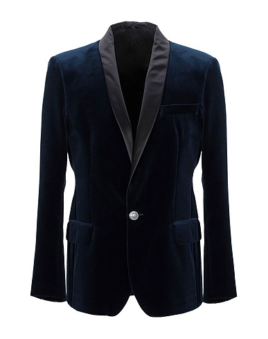 BALMAIN Blazer Midnight blue 100% Cotton, Polyester, Silk