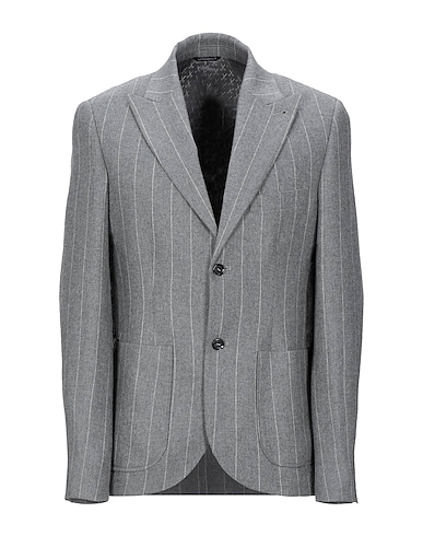 GREY DANIELE ALESSANDRINI Blazer Grey 45% Viscose, 40% Wool, 13% Polyamide, 2% Elastane