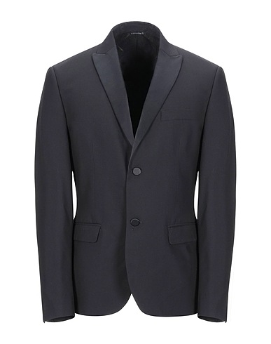 GREY DANIELE ALESSANDRINI Blazer Black 66% Polyester, 28% Viscose, 6% Elastane, Cotton