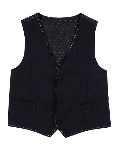 DOLCE&GABBANA Tailored Vests NERO 53% Virgin Wool, 27% Acetate, 18% Cupro, 2% Elastane