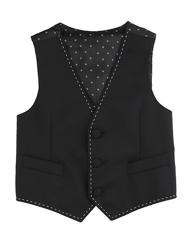 DOLCE&GABBANA Waistcoat Black 53% Virgin Wool, 27% Acetate, 18% Cupro, 2% Elastane