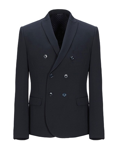 GREY DANIELE ALESSANDRINI Blazer Black 65% Polyester, 30% Viscose, 5% Elastane
