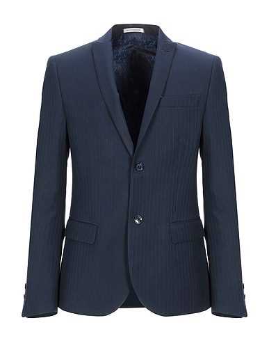 GREY DANIELE ALESSANDRINI Blazer Midnight blue 70% Polyester, 30% Viscose