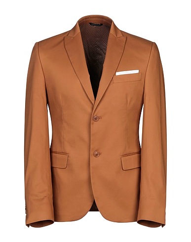 DANIELE ALESSANDRINI Blazer Brown 97% Cotton, 3% Elastane