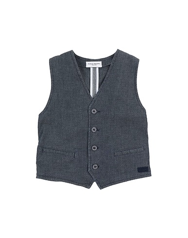 PAOLO PECORA Waistcoat Midnight blue 98% Cotton, 2% Elastane