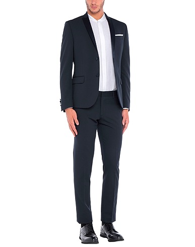 GREY DANIELE ALESSANDRINI スーツ ミッドナイトブルー ポリエステル 65% / レーヨン 30% / ポリウレタン 5% / コットン