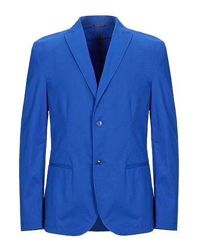 GREY DANIELE ALESSANDRINI Blazer Bright blue 97% Cotton, 3% Elastane