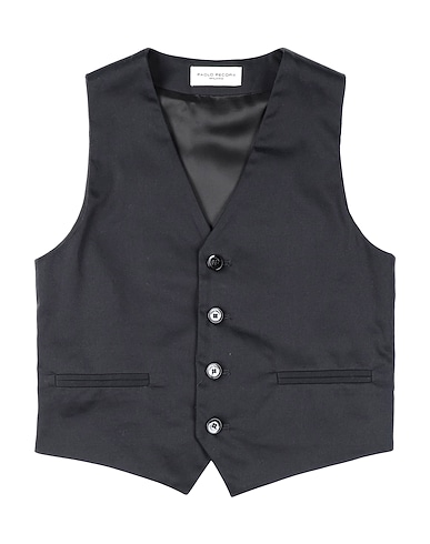 PAOLO PECORA Suit vest Black 98% Cotton, 2% Elastane