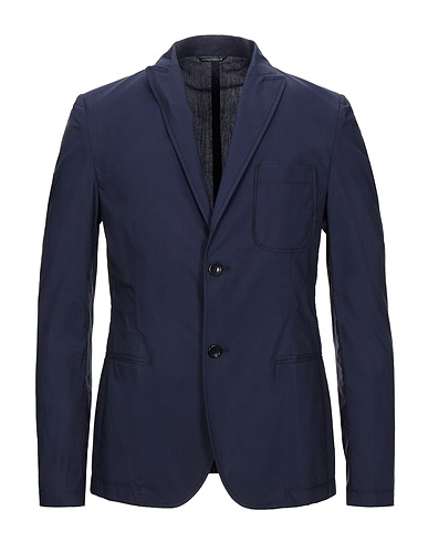 DANIELE ALESSANDRINI HOMME Blazer Midnight blue 100% Cotton