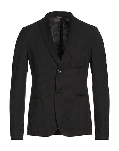 DANIELE ALESSANDRINI HOMME Blazer Black 70% Polyether, 28% Viscose, 2% Elastane