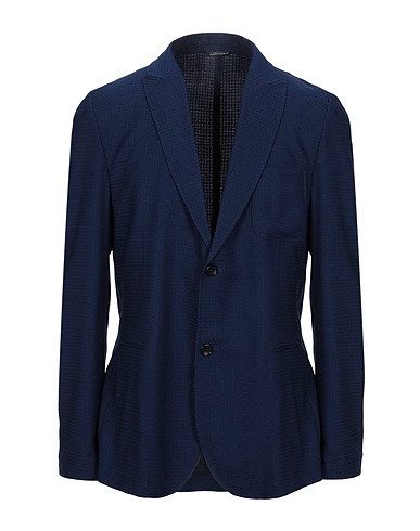 DANIELE ALESSANDRINI HOMME Blazer Midnight blue 70% Polyether, 28% Viscose, 2% Elastane