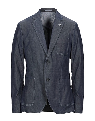 MICHAEL KORS MENS テーラードジャケット ブルー コットン 97% / ポリウレタン 3%