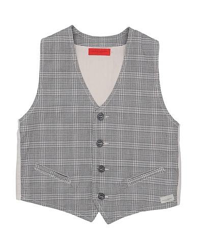 PAOLO PECORA Suit vest Grey 91% Cotton, 8% Polyester, 1% Elastane