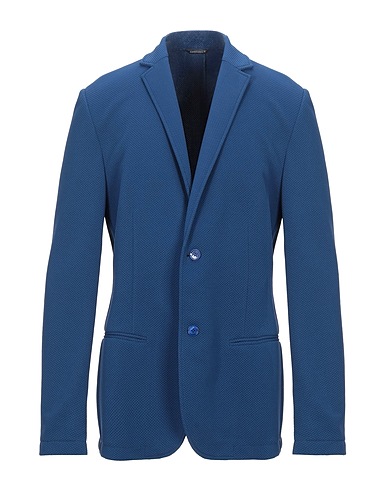 GREY DANIELE ALESSANDRINI Blazer Slate blue 95% Polyester, 5% Elastane