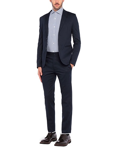 GREY DANIELE ALESSANDRINI Κοστούμια Σκούρο μπλε της νύχτας 97% Βαμβάκι, 3% Ελαστάνη