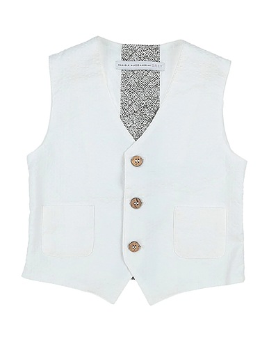GREY DANIELE ALESSANDRINI Suit vest White 97% Cotton, 3% Elastane