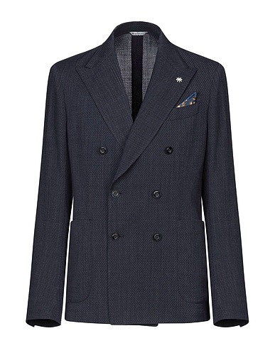 MANUEL RITZ Blazer Midnight blue 71% Virgin Wool, 26% Polyester, 2% Polyamide, 1% Elastane