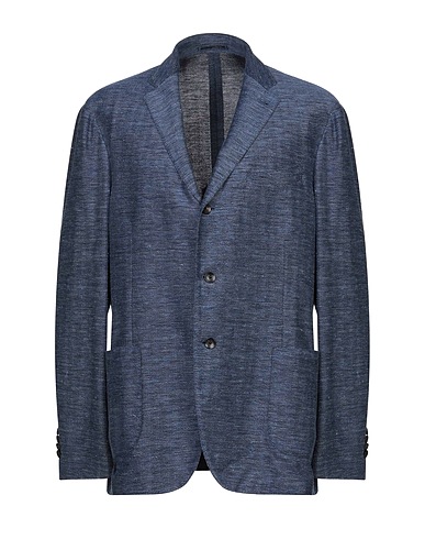 LARDINI Blazer Slate blue 60% Cotton, 40% Flax
