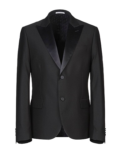 GREY DANIELE ALESSANDRINI Blazer Nero 78% Poliestere, 20% Viscosa, 2% Elastan, Cotone