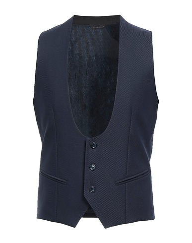 GREY DANIELE ALESSANDRINI Suit vest Midnight blue 78% Polyester, 20% Viscose, 2% Elastane