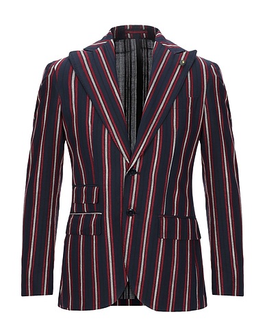 L'8 BY LUBIAM Blazer Midnight blue 76% Cotton, 24% Linen