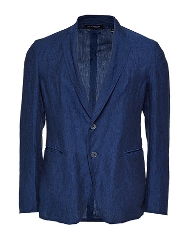 EMPORIO ARMANI Blazer Midnight blue 100% Linen