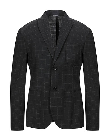 DANIELE ALESSANDRINI HOMME Blazer Black 65% Polyester, 35% Viscose