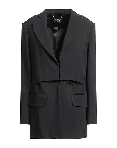 ELISABETTA FRANCHI テーラードジャケット ブラック レーヨン 96% / ポリウレタン 4% / ナイロン