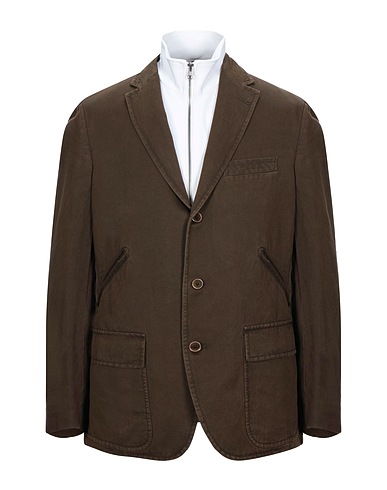 FAY Blazer Dark brown 55% Cotton, 45% Linen