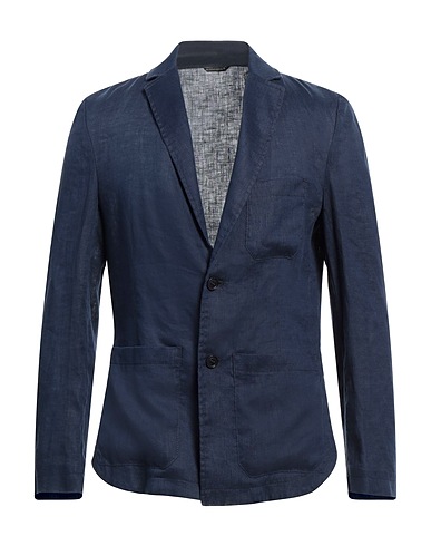 DANIELE ALESSANDRINI Blazer Navy blue 100% Linen