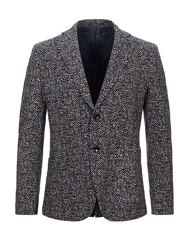 PAOLONI Blazer Midnight blue 95% Cotton, 5% Elastane
