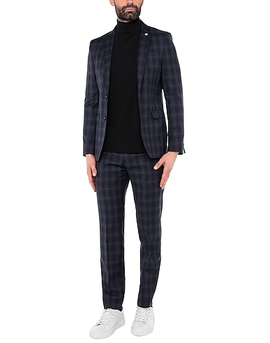 MANUEL RITZ Suits Blue 100% Virgin Wool