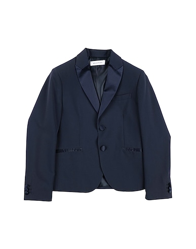 BRIAN RUSH Blazer Midnight blue 60% Wool, 30% Viscose, 7% Polyester, 3% Elastane