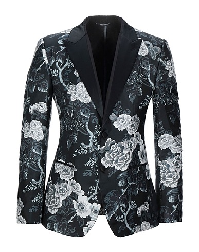 DOLCE&GABBANA Blazer Black 48% Virgin Wool, 29% Viscose, 21% Cupro, 2% Elastane