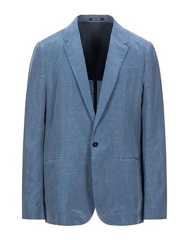 EMPORIO ARMANI Blazer Slate blue 70% Lyocell, 30% Linen