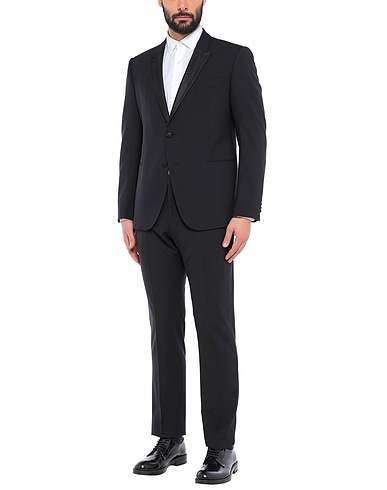 EMPORIO ARMANI Suits Black 96% Virgin Wool, 4% Elastane, Polyester, Silk