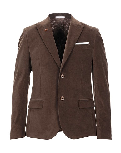 DANIELE ALESSANDRINI Blazer Brown 97% Cotton, 3% Elastane
