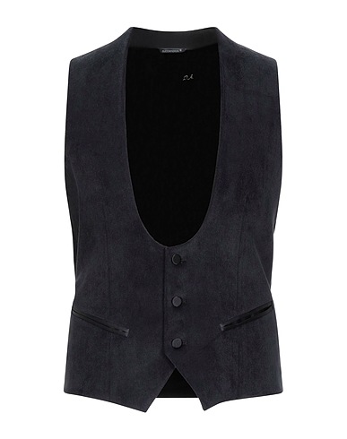 DANIELE ALESSANDRINI Suit vest Charcoal 90% Polyester, 8% Polyamide, 2% Elastane