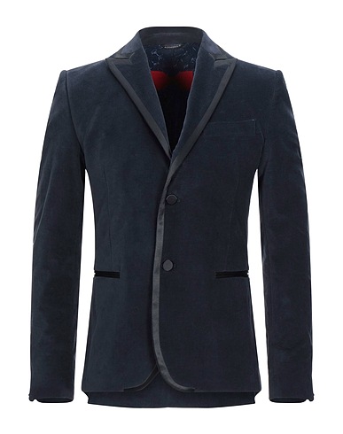 DANIELE ALESSANDRINI Blazer Midnight blue 97% Cotton, 3% Elastane, Polyester