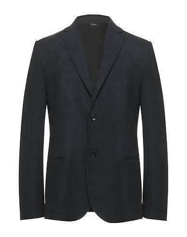 DANIELE ALESSANDRINI HOMME Blazer Black 74% Polyester, 25% Viscose, 1% Elastane