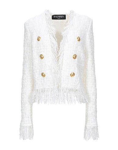 BALMAIN Jacket Ivory 35% Viscose, 30% Polyamide, 15% Wool, 14% Cotton, 6% Polyester