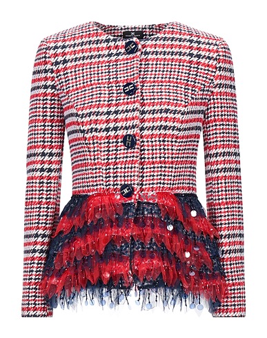 ELISABETTA FRANCHI Giacca Rosso 70% Cotone, 23% Poliestere, 7% Altre Fibre