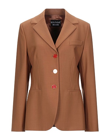 BOUTIQUE MOSCHINO Blazer Camel 53% Polyester, 43% Virgin Wool, 4% Other Fibres