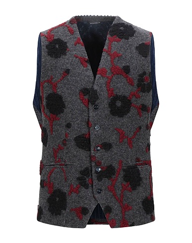 GREY DANIELE ALESSANDRINI Waistcoat Lead 70% Wool, 30% Polyester