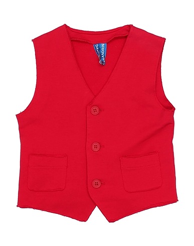 GREY DANIELE ALESSANDRINI Waistcoat Red 94% Cotton, 6% Elastane