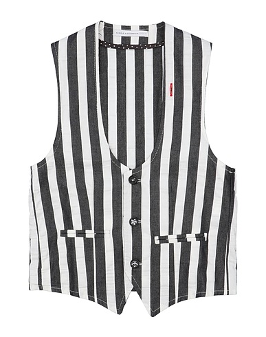 GREY DANIELE ALESSANDRINI Waistcoat Black 100% Cotton